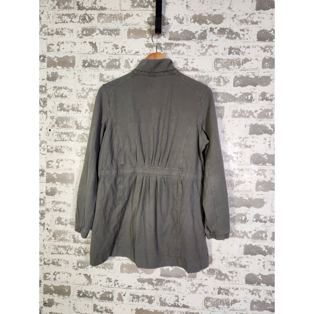 Neon Buddha Hoodie Jacket Size Large Gray Boho Lagenlook Travel Cinched Waist